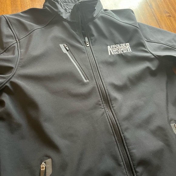 Affolder Implement Sales jacket men’s large black full zip farmer rain NWOT - Picture 9 of 14